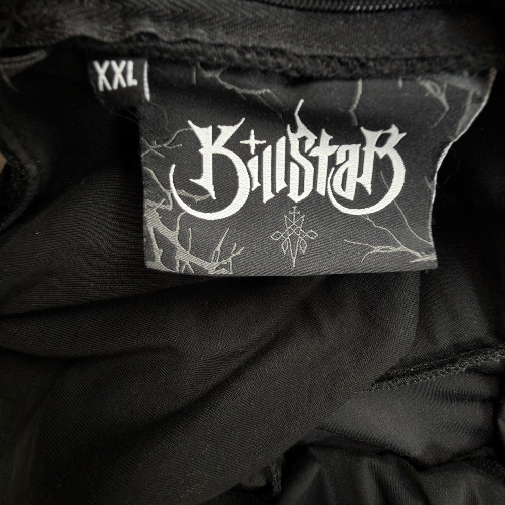 Killstar Dress Women XXL Pentagram Strappy Velvet Black Solid Skater Gothic - Picture 3 of 7